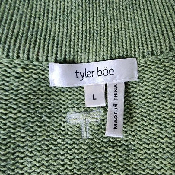 Tyler Boe Cotton Wool Blend Long Line Zipper Front Cardigan Sweater - Picture 4 of 16